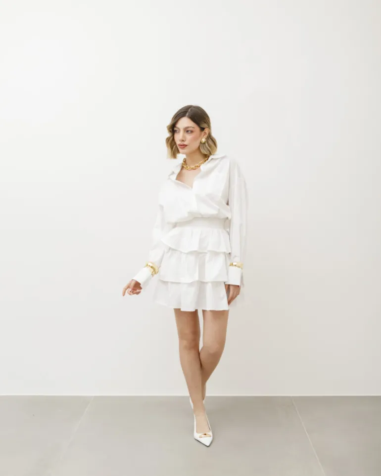 Abito in cotone con gonna a balze – 99710