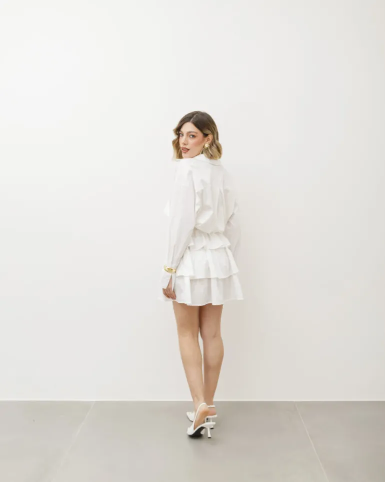 Abito in cotone con gonna a balze – 99710