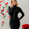 Abito in maglia corto con collo alto – 5109