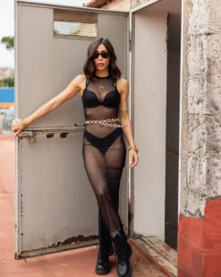 Abito scollo halter trasparente – 9415