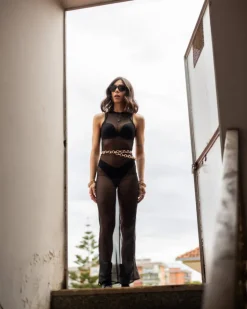 Abito scollo halter trasparente – 9415