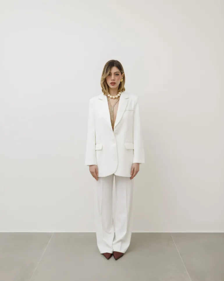 Blazer strutturato monopetto BIANCO – V6968slc