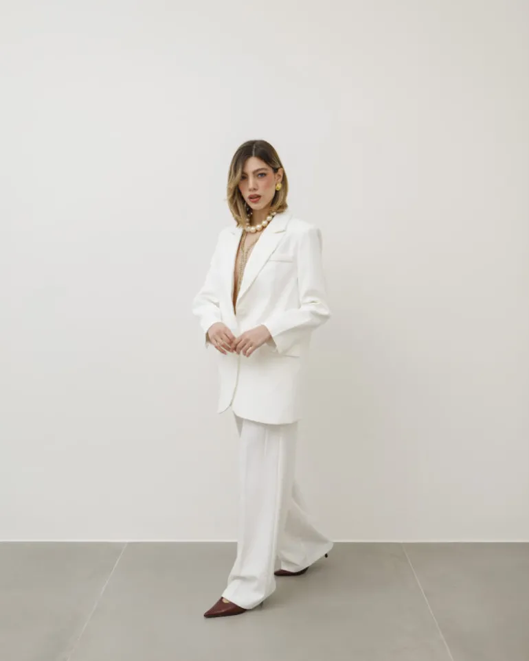 Blazer strutturato monopetto BIANCO – V6968slc