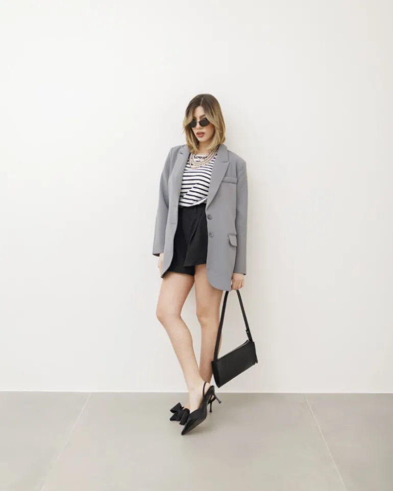 Blazer strutturato monopetto GRIGIO – V6968