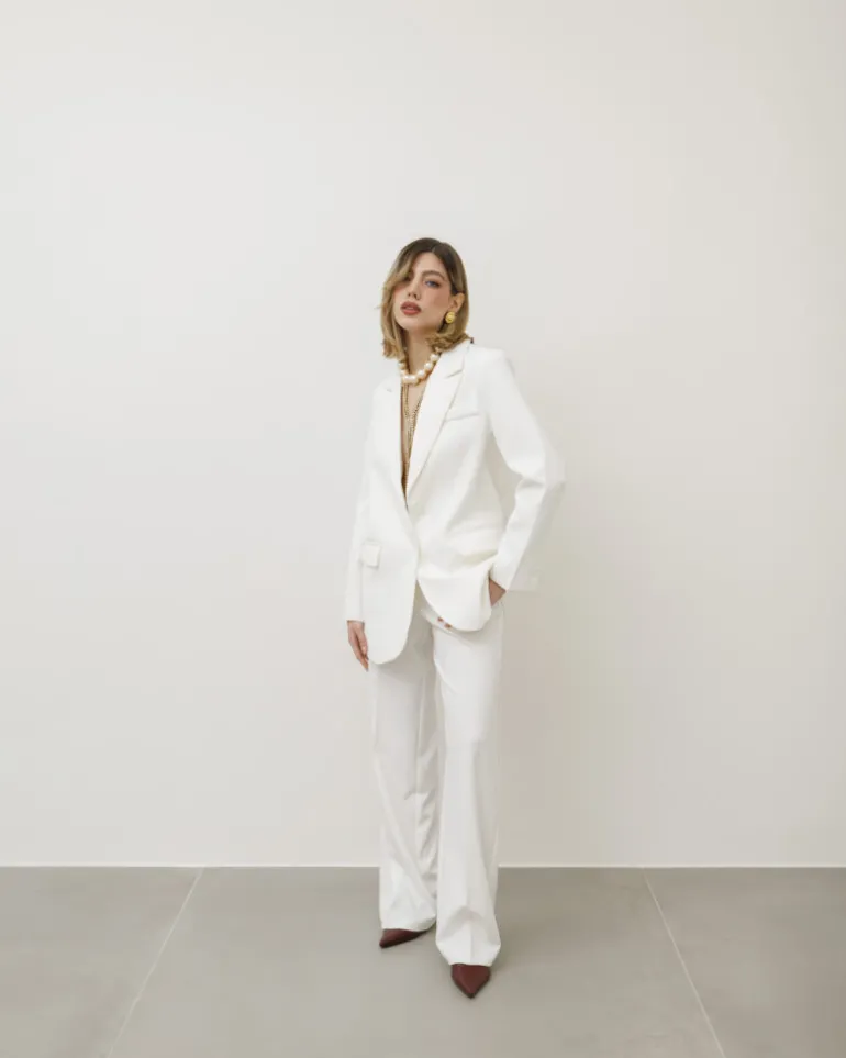 Blazer strutturato monopetto BIANCO – V6968slc