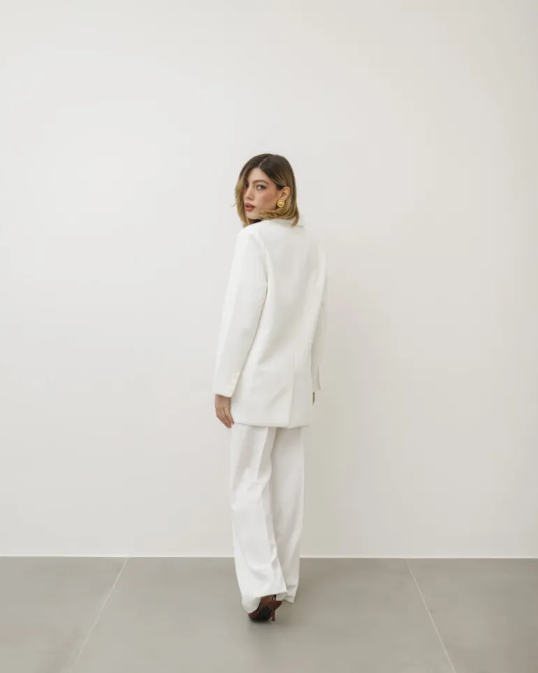 Blazer strutturato monopetto BIANCO – V6968slc