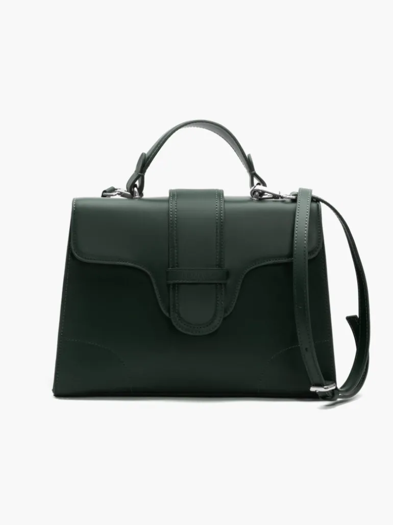 Borsa in pelle DIANA verde bosco argento – LOVING BAGS