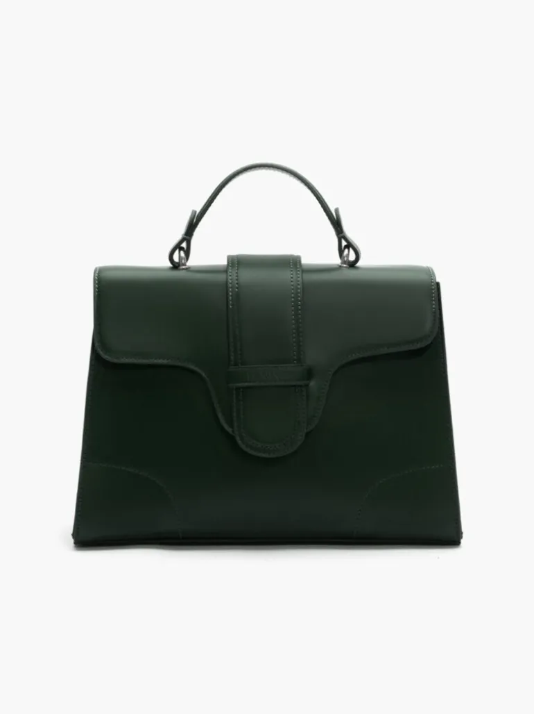 Borsa in pelle DIANA verde bosco argento – LOVING BAGS