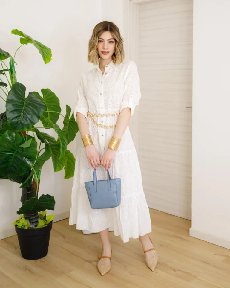 Borsa in pelle EVA azzurra – LOVING BAGS