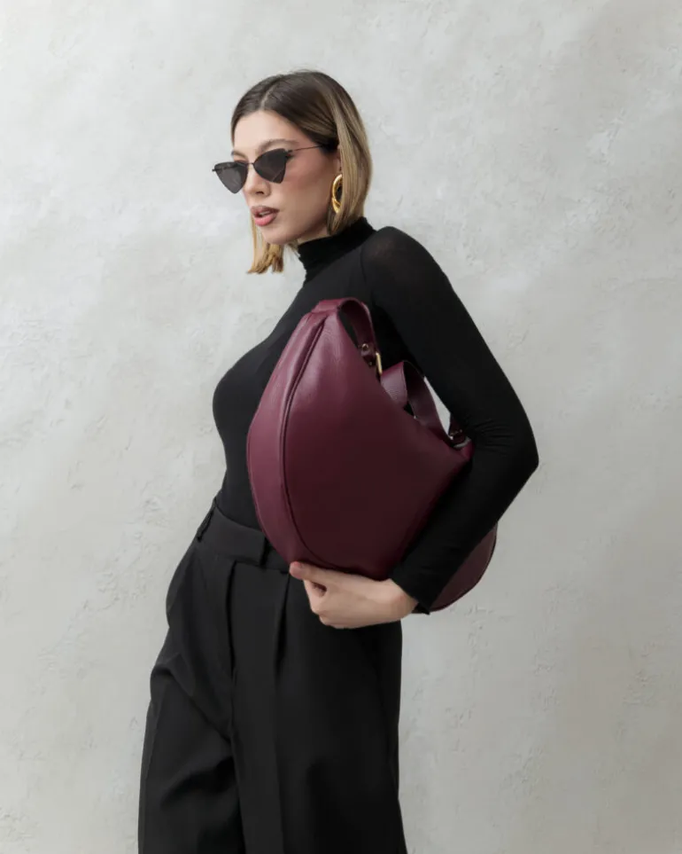 Borsa in pelle RACHEL bordeaux – LOVING BAGS