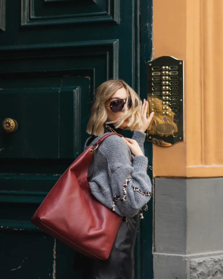 Borsa in pelle SIENNA bordeaux – LOVING BAGS