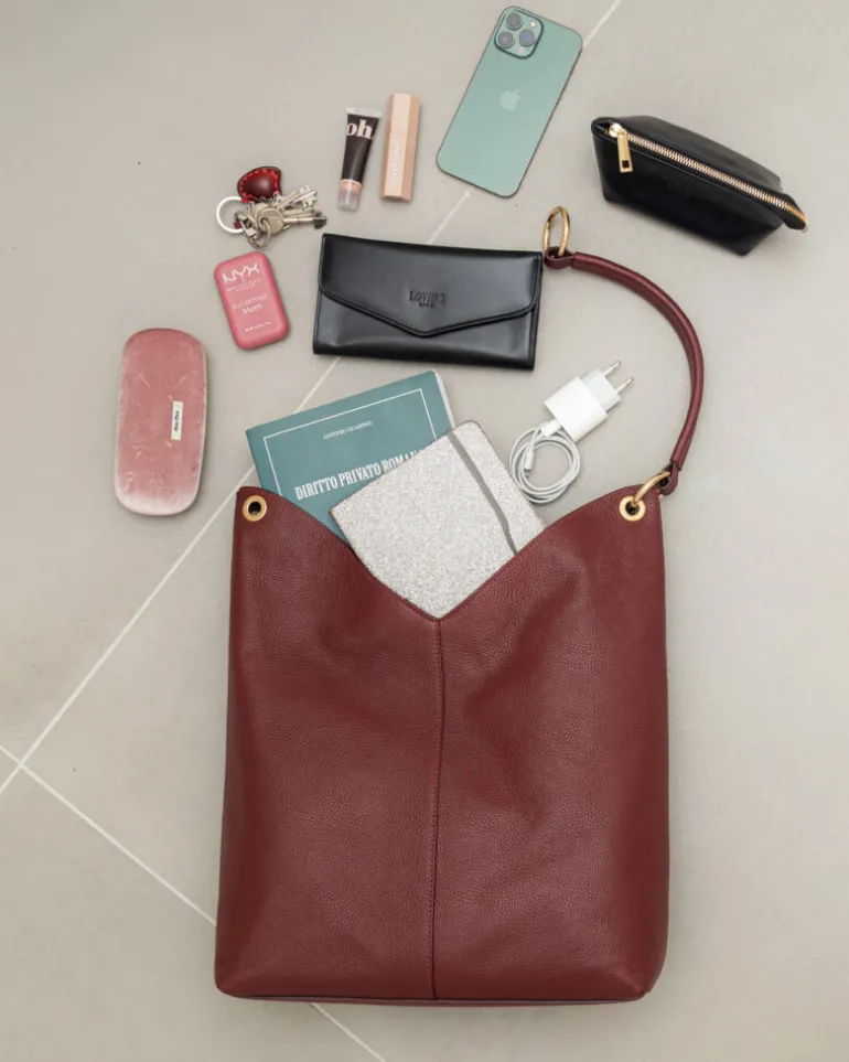 Borsa in pelle SIENNA bordeaux – LOVING BAGS