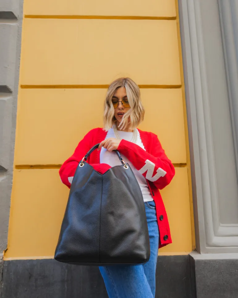 Borsa in pelle SIENNA nera – LOVING BAGS