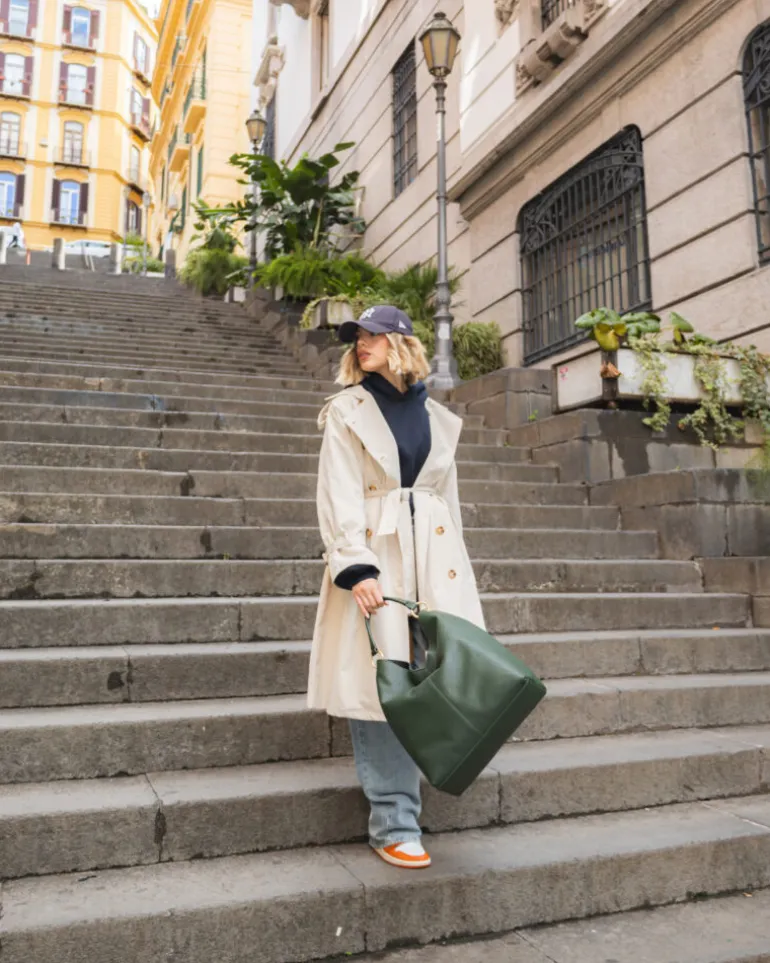 Borsa in pelle SIENNA verde – LOVING BAGS