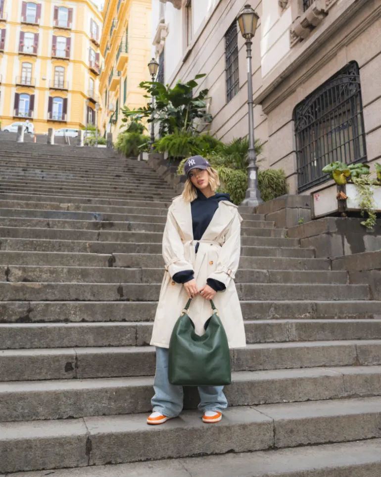 Borsa in pelle SIENNA verde – LOVING BAGS