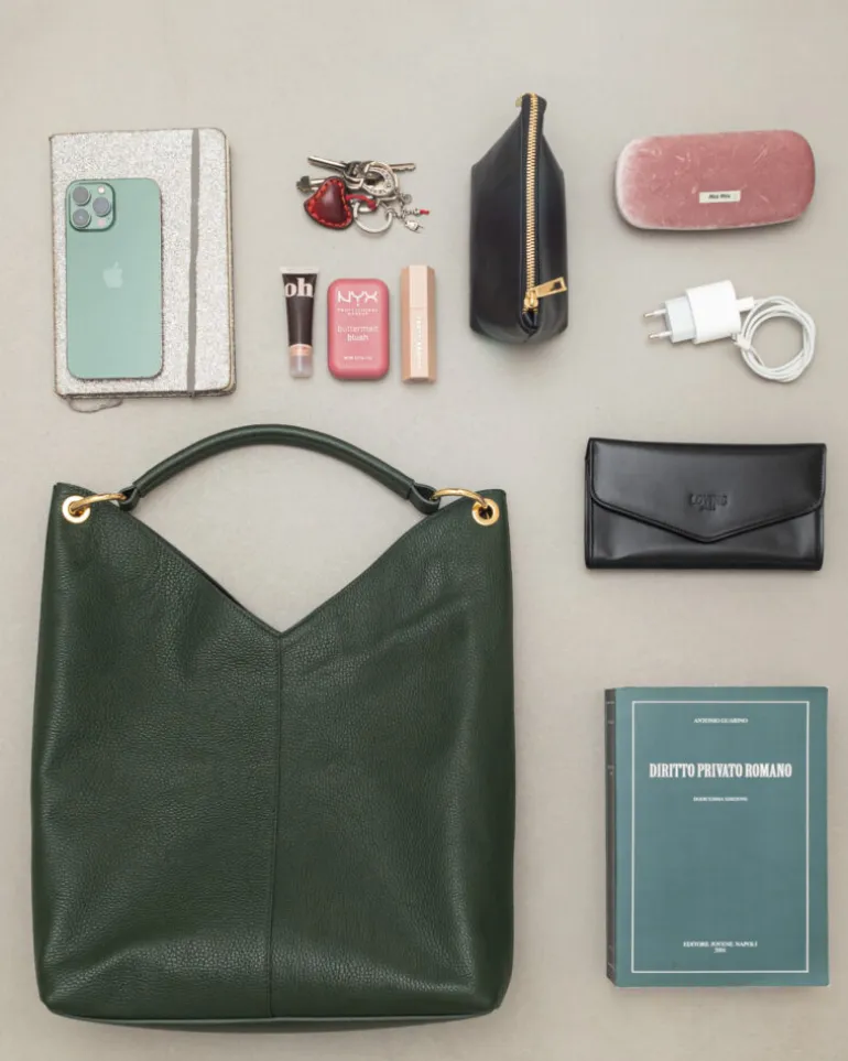 Borsa in pelle SIENNA verde – LOVING BAGS