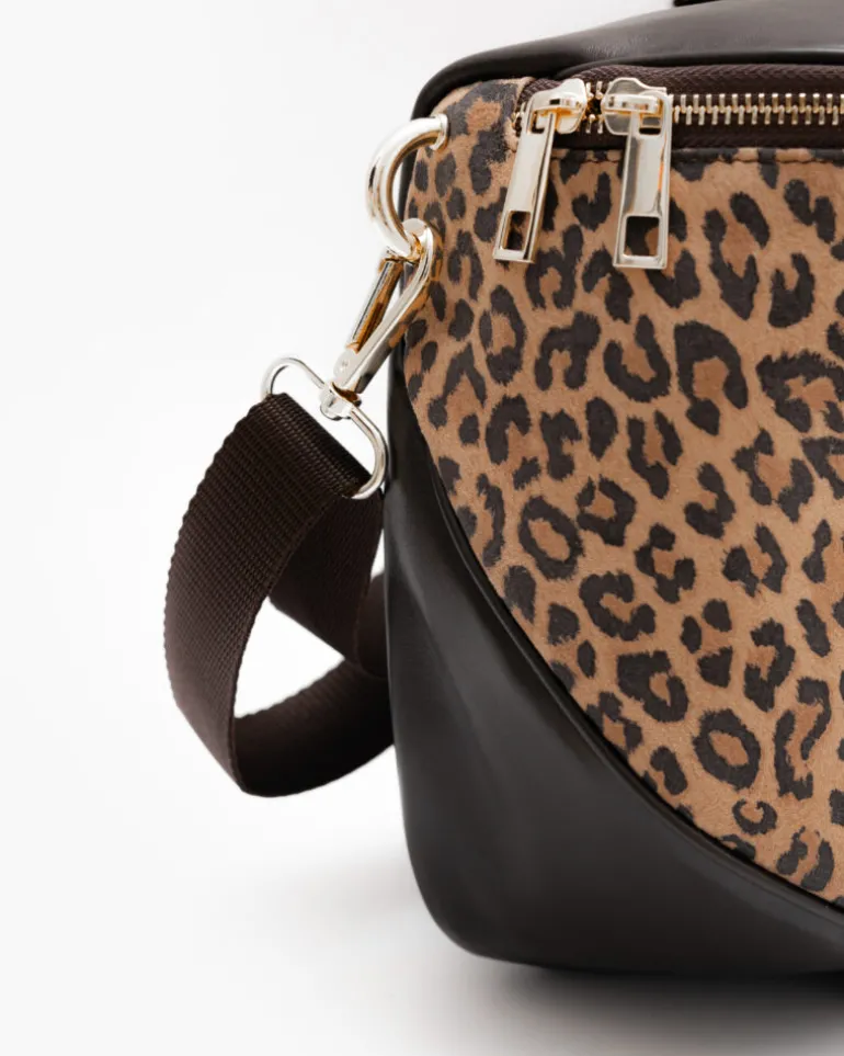 Borsa ISABELLA in pelle marrone ANIMALIER – LOVING BAGS
