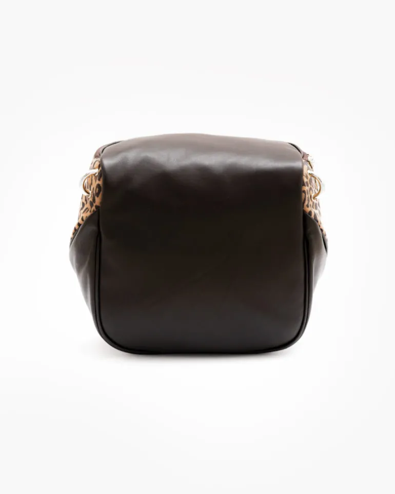 Borsa ISABELLA in pelle marrone ANIMALIER – LOVING BAGS