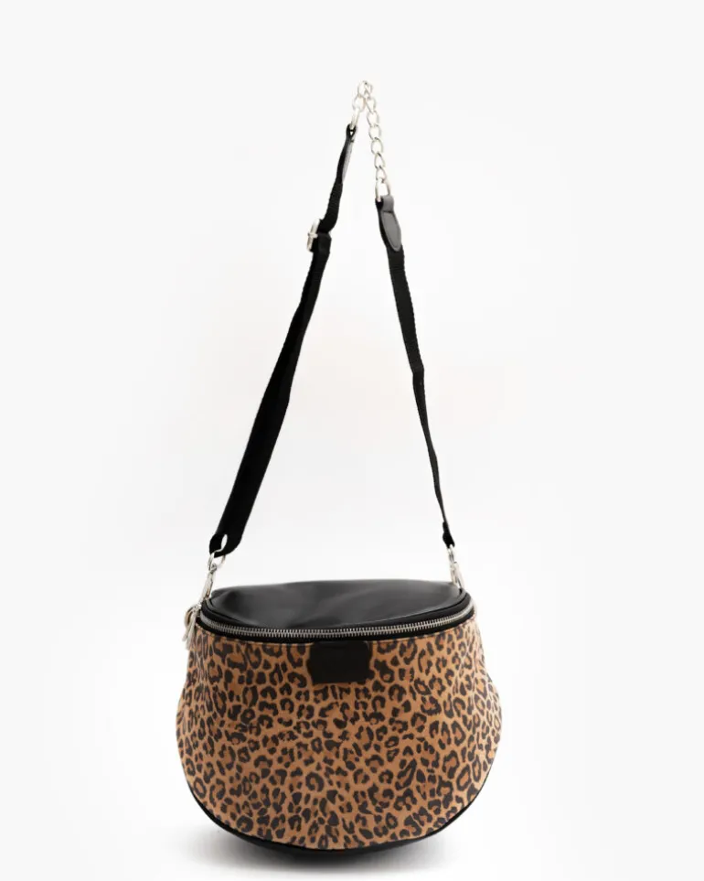 Borsa ISABELLA in pelle nera ANIMALIER – LOVING BAGS