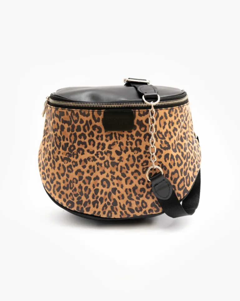 Borsa ISABELLA in pelle nera ANIMALIER – LOVING BAGS