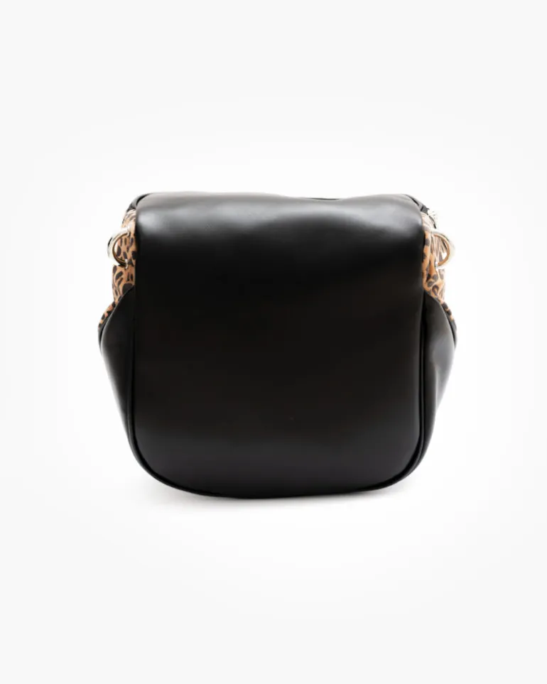 Borsa ISABELLA in pelle nera ANIMALIER – LOVING BAGS