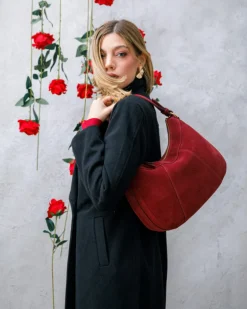 Borsa ROSE in camoscio – BORDEAUX