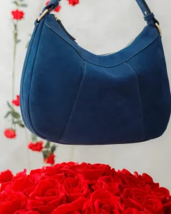 Borsa ROSE in camoscio – BLU