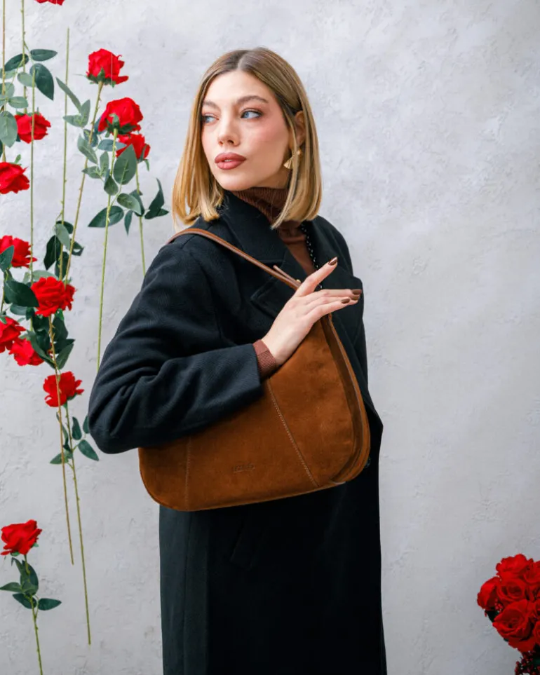 Borsa ROSE in camoscio – MARRONE