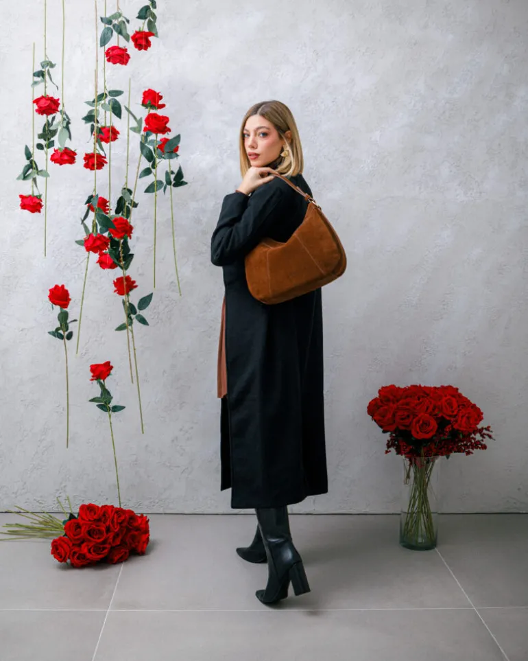 Borsa ROSE in camoscio – MARRONE