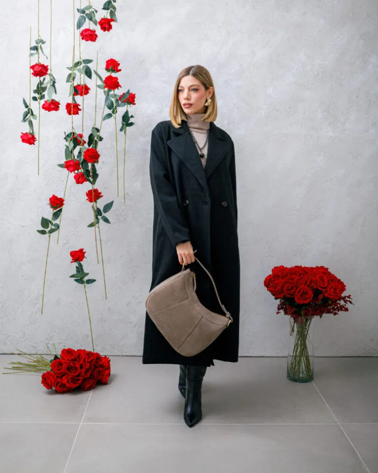 Borsa ROSE in camoscio – TORTORA