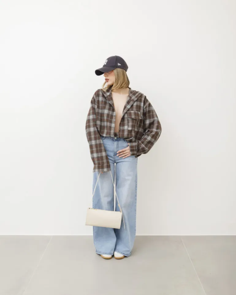 Camicia a quadri con cappuccio – H6908