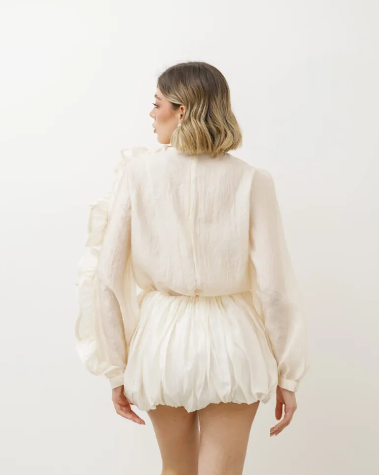 Camicia blusa con fiore – 8112