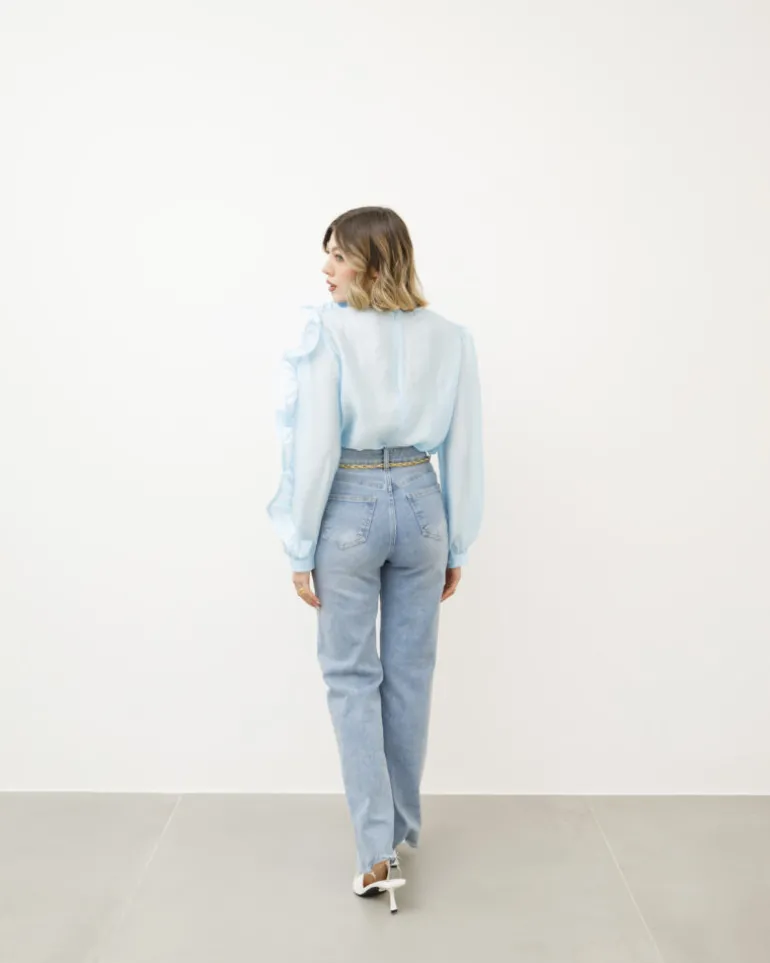 Camicia blusa con fiore – 8112
