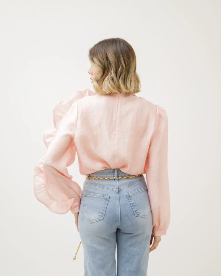 Camicia blusa con fiore – 8112