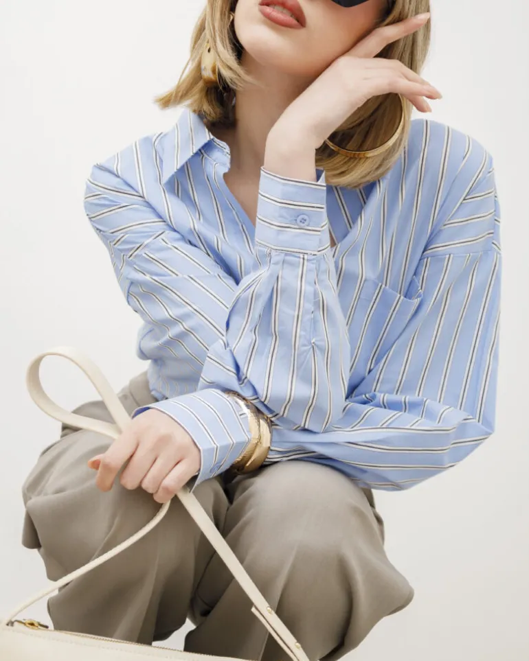 Camicia in cotone a righe – H7651