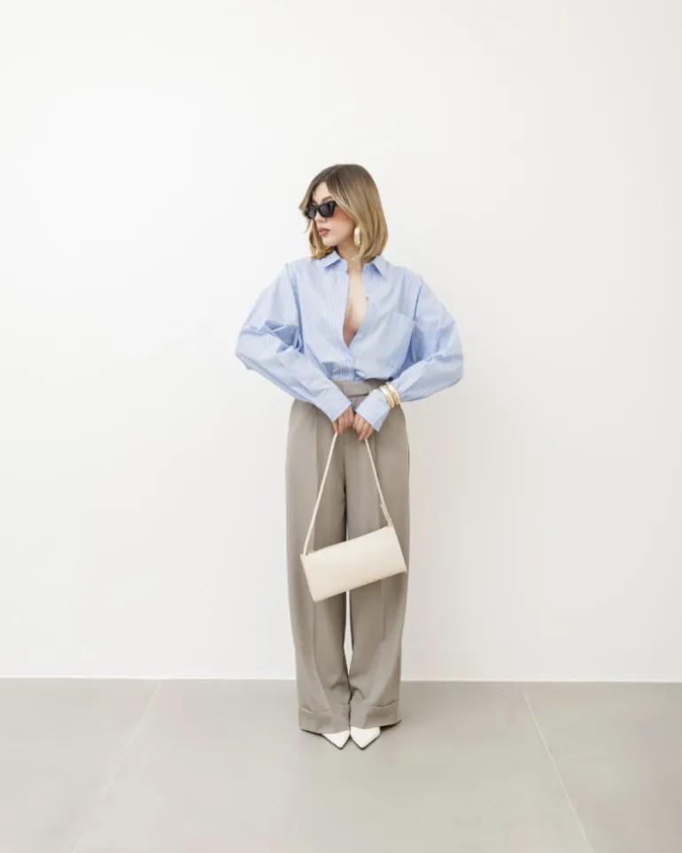 Camicia in cotone a righe – H7651