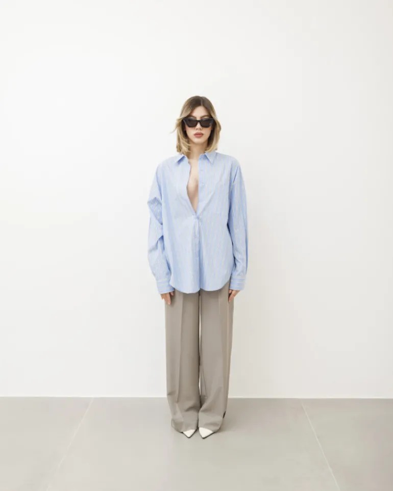 Camicia in cotone a righe – H7651