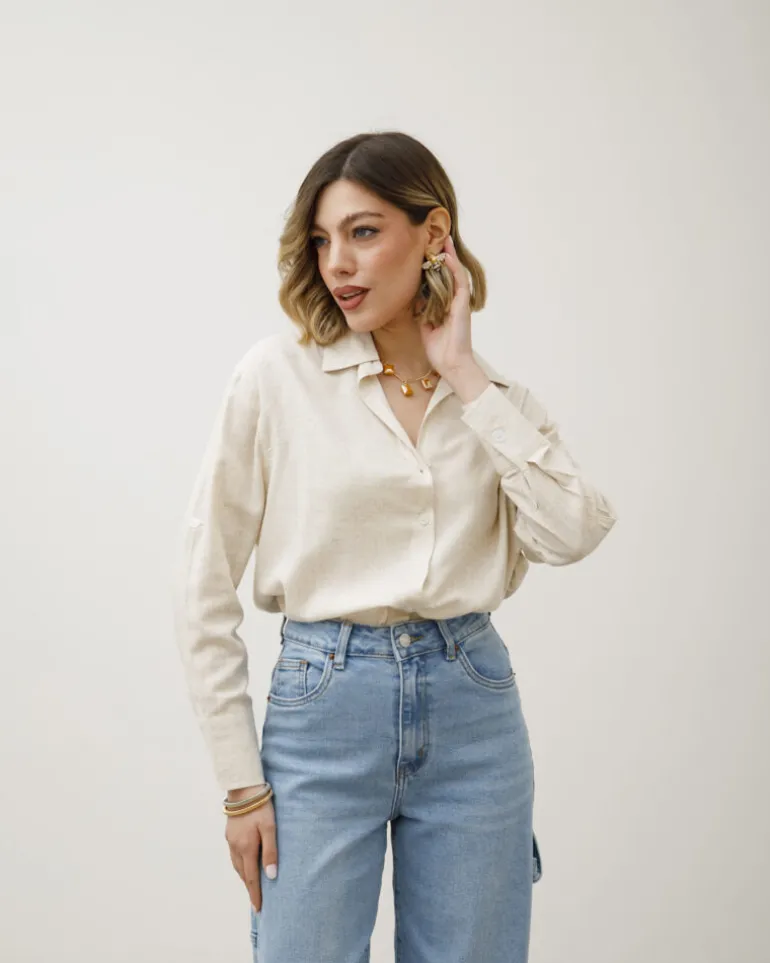 Camicia in misto lino – 13057