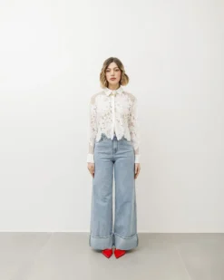 Camicia in pizzo con orlo smerlato – 8169