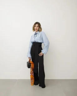Camicia in viscosa con fiocco – 8195