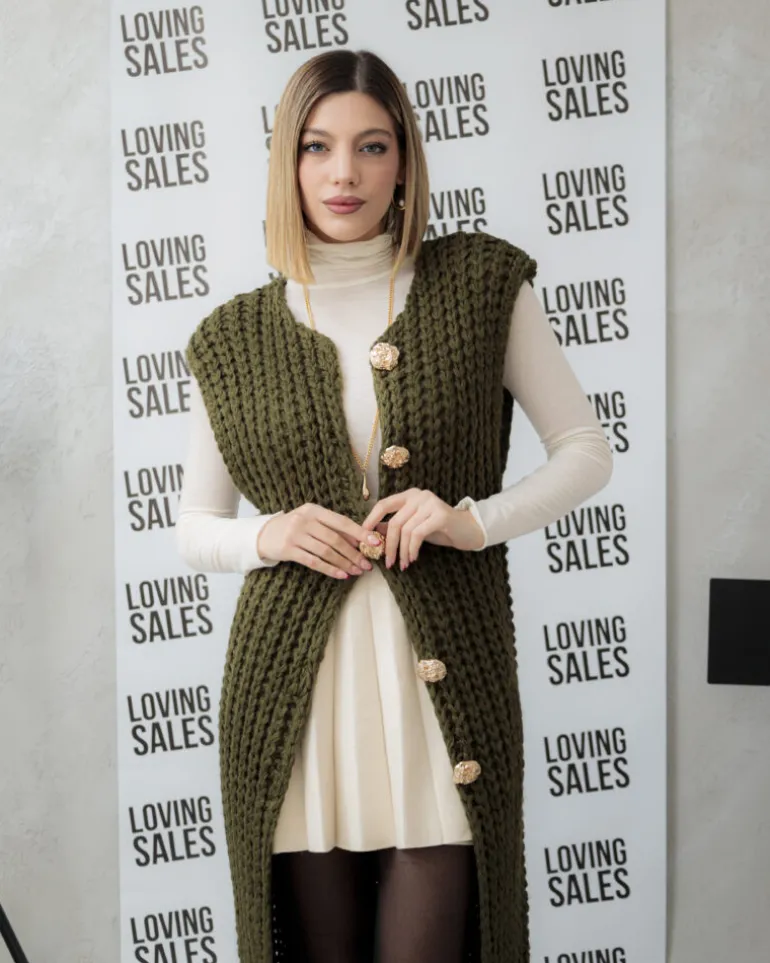 Cardigan lungo con bottoni – CHB7893