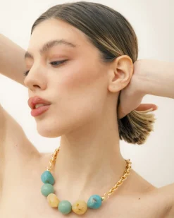 Collana in acciaio con pietre sfumate – ECL2069
