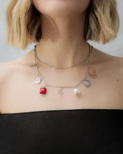 Collana multistrato con pietre pendenti – ECL2128