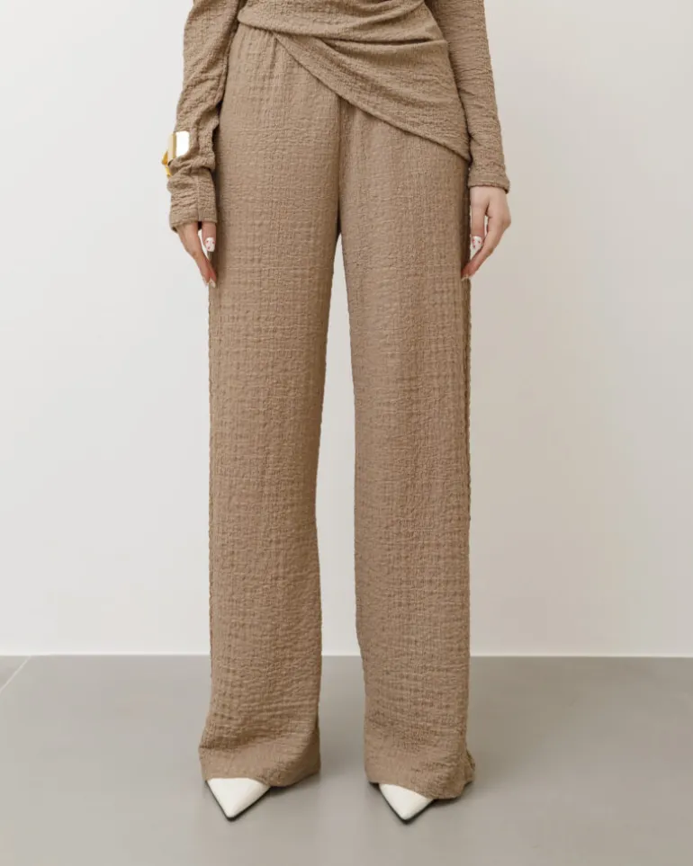 Coord-set in texture con pantaloni palazzo – 9778