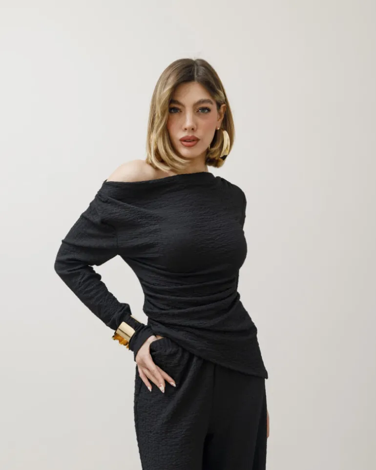 Coord-set in texture con pantaloni palazzo – 9778