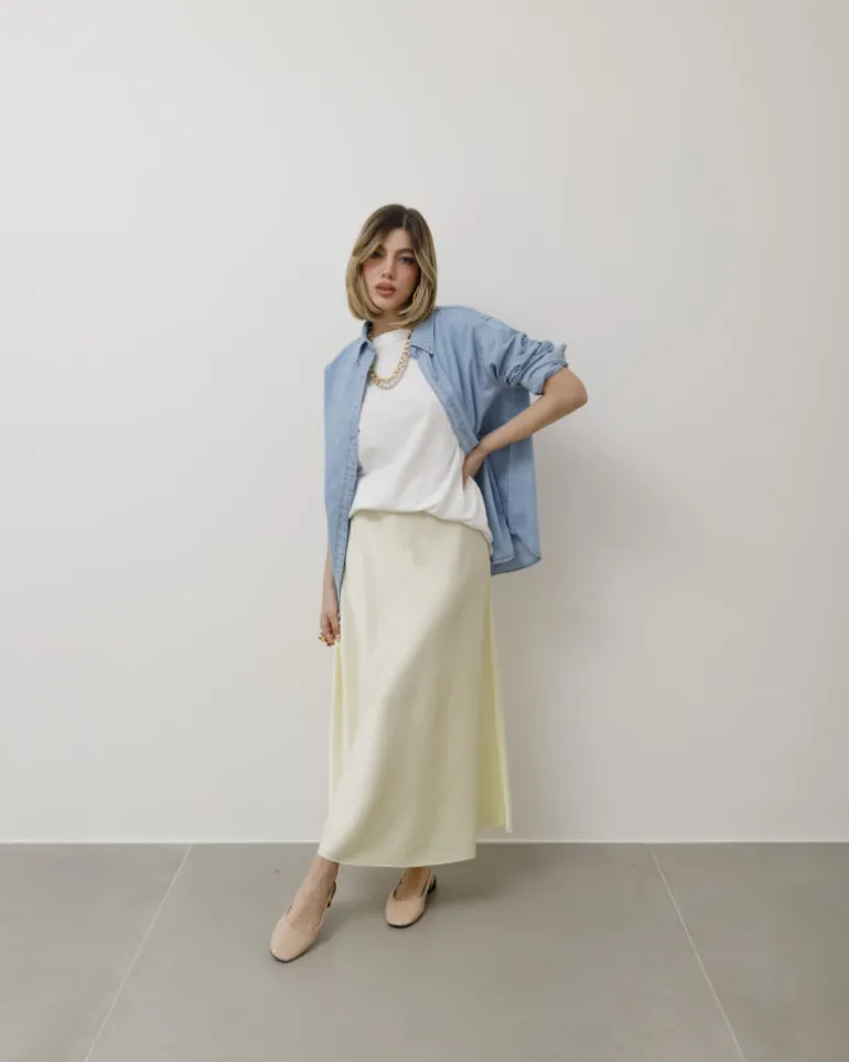 Gonna midi satin – 16606