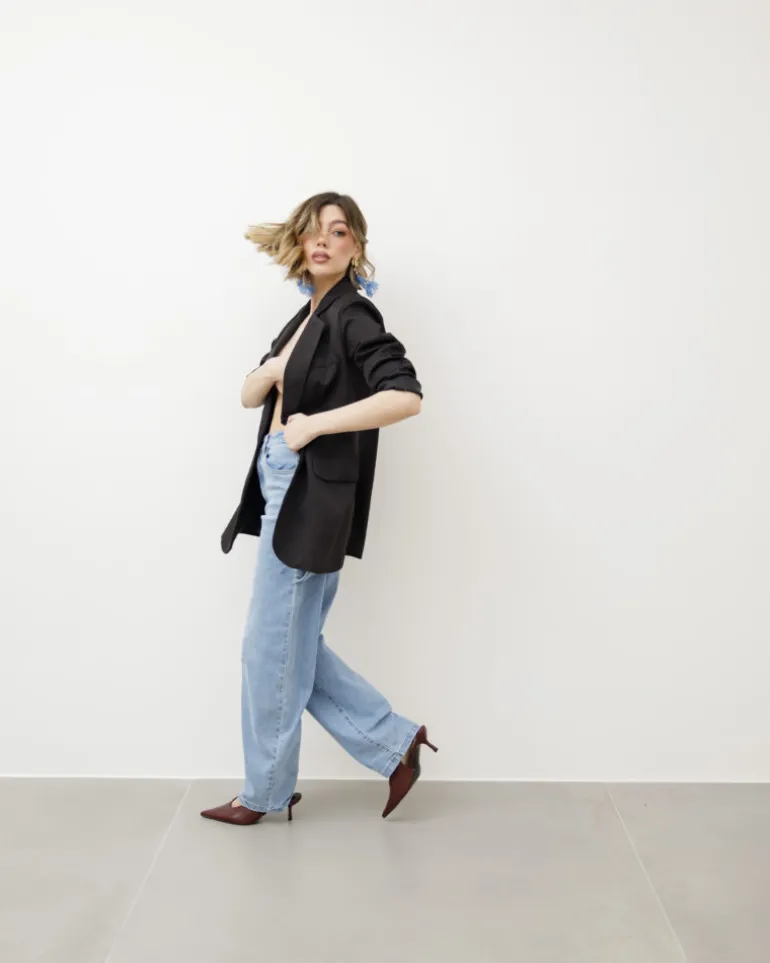 Jeans ballon cargo blu slavato – 8401