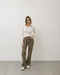 Jeans gamba dritta animalier – K787