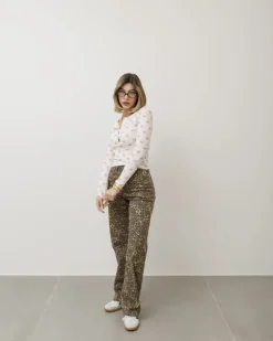 Jeans gamba dritta animalier – K787