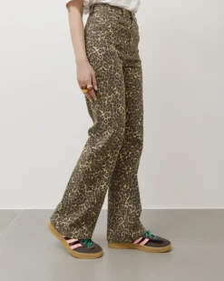Jeans gamba dritta animalier – K787